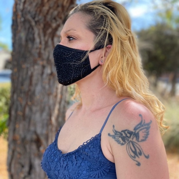 ✨# 29 LEOPARD✨Crystal Bling Face Mask - Picture 5 of 14